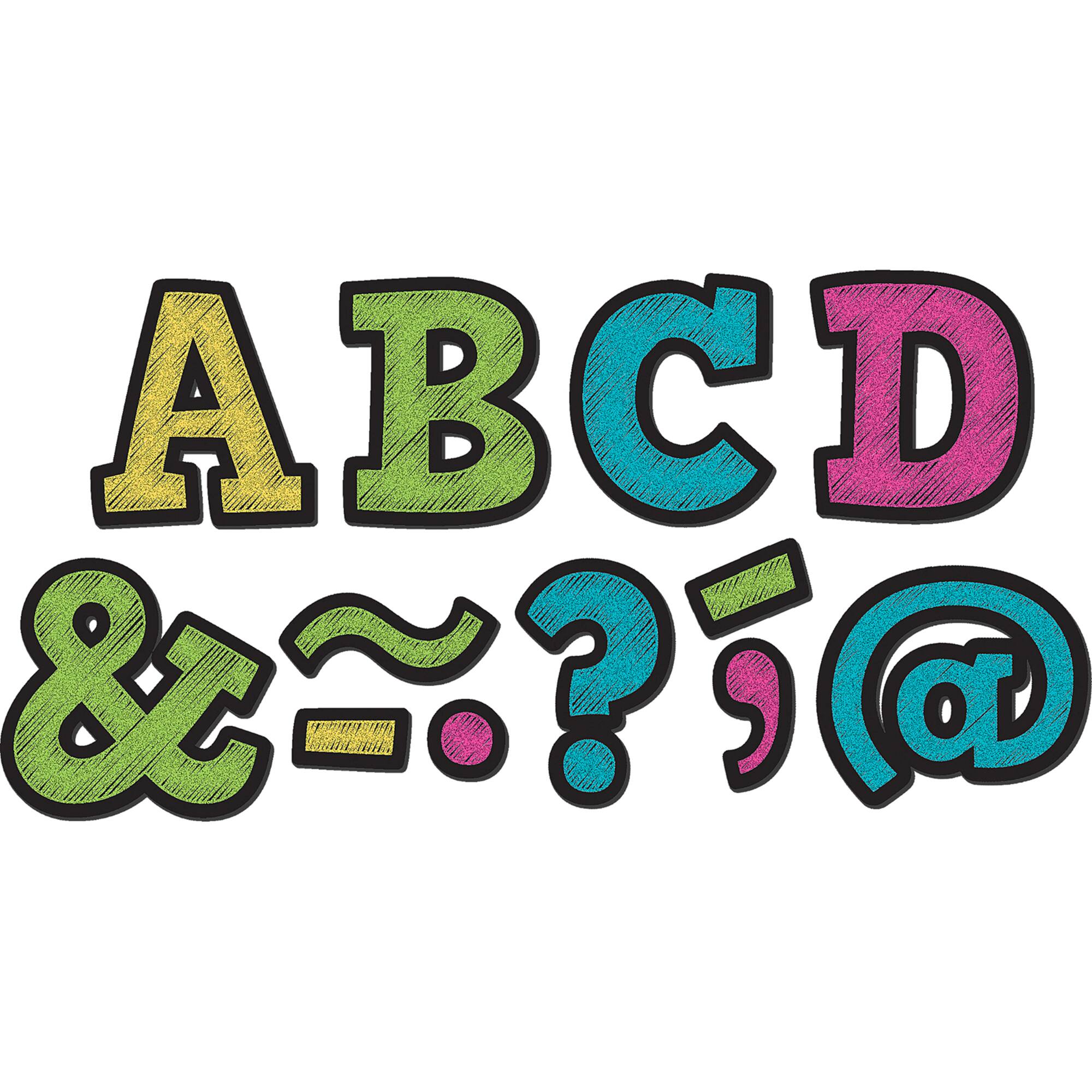 Teacher Created Resources® Chalkboard Brights Bold Block 2" Magnetic Letters, 70 Pieces Per Pack, 3 Packs